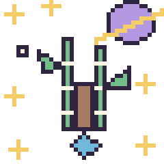 Pixel art Bambou dans l’espace, grille 40 × 40