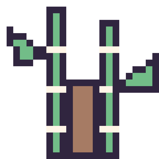 Modèle de pixel art Bambou sur une grille de 24 par 24 cases