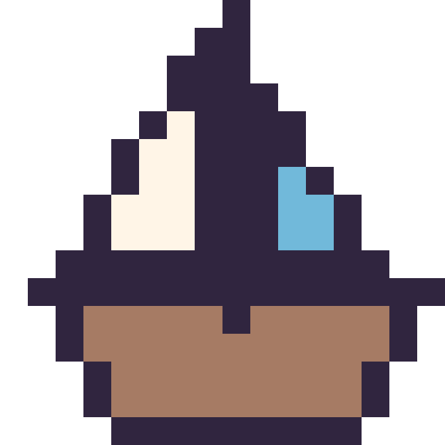 Modèle de pixel art Bateau simple 16 × 16 sur une grille de 16 par 16 cases