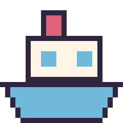 Pixel art Bateau, grille 24 × 24