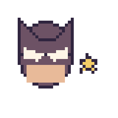 Pixel art Batman et Étoile mini, grille 40 × 40