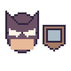 Pixel art Batman et Bouclier Minecraft 16 × 16, grille 40 × 40