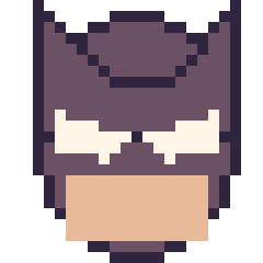 Pixel art Batman, grille 24 × 24