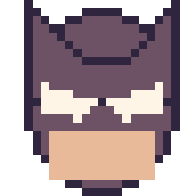 Modèle de pixel art Batman sur une grille de 24 par 24 cases