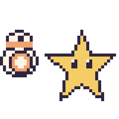 Pixel art BB-8 mini et Étoile, grille 40 × 40