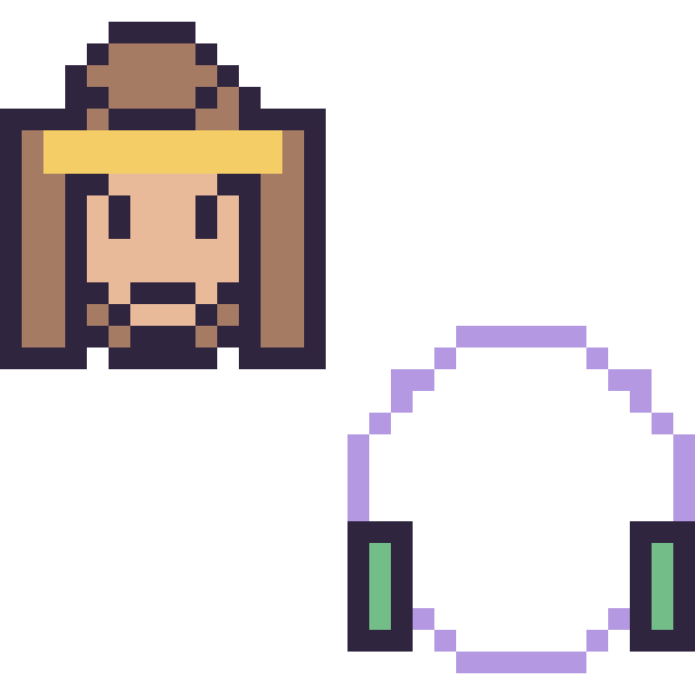 Modèle de pixel art Belle mini et Buzz l’Éclair mini sur une grille de 32 par 32 cases