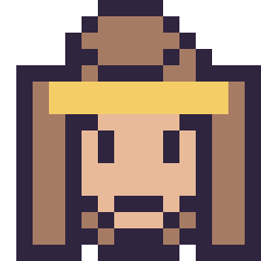 Pixel art Belle mini 16 × 16, grille 16 × 16