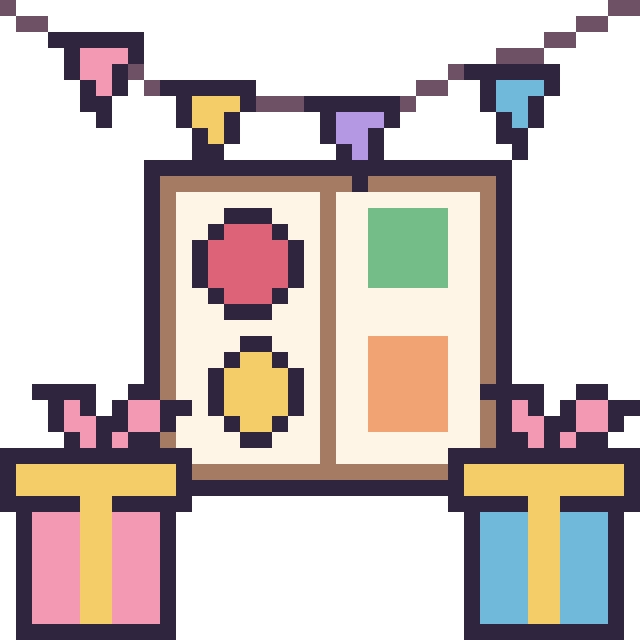 Modèle de pixel art Bento pour un anniversaire sur une grille de 40 par 40 cases
