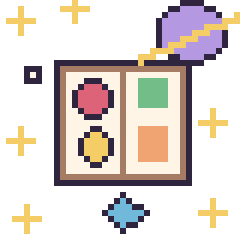 Pixel art Bento dans l’espace, grille 40 × 40