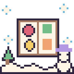 Pixel art Bento en hiver, grille 40 × 40
