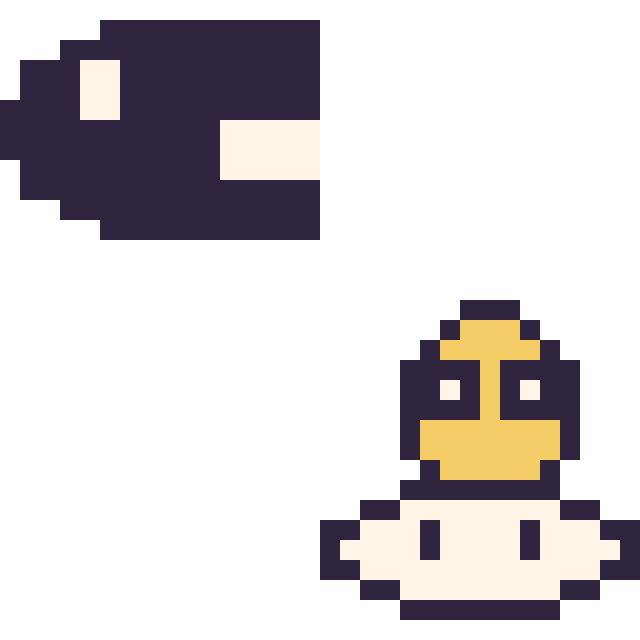 Modèle de pixel art Bill Balle mini et Lakitu mini sur une grille de 32 par 32 cases