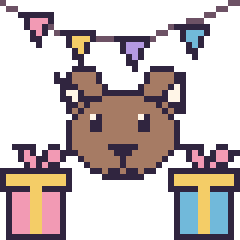 Pixel art Bison pour un anniversaire, grille 40 × 40