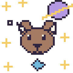 Pixel art Bison dans l’espace, grille 40 × 40