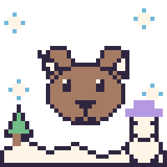 Pixel art Bison en hiver, grille 40 × 40