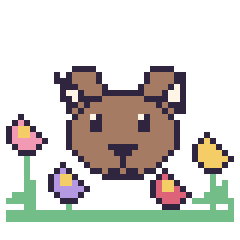 Pixel art Bison dans le jardin, grille 40 × 40