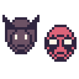 Pixel art Black Panther mini et Deadpool mini, grille 32 × 32