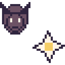 Pixel art Black Panther mini et Etoile nether Minecraft 16 × 16, grille 32 × 32
