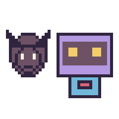 Pixel art Black Panther mini et Robot rétro, grille 40 × 40