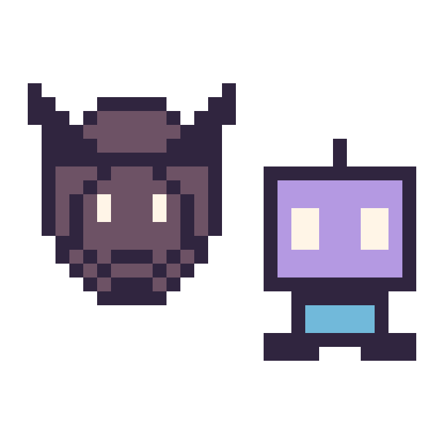 Modèle de pixel art Black Panther mini et Robot simple 16 × 16 sur une grille de 32 par 32 cases