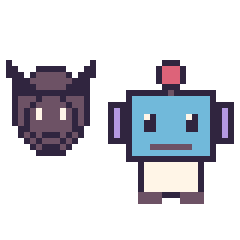 Pixel art Black Panther mini et Robot, grille 40 × 40