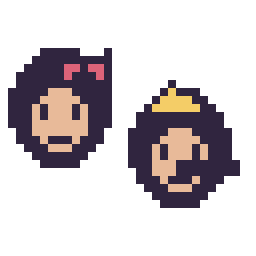 Pixel art Blanche-Neige mini et Pinocchio mini, grille 32 × 32