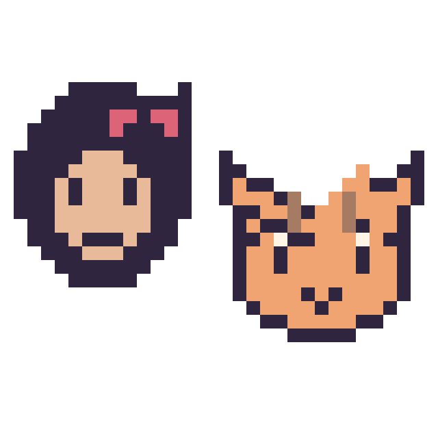 Modèle de pixel art Blanche-Neige mini et Tigrou mini sur une grille de 32 par 32 cases