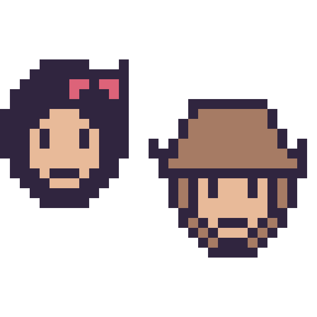 Modèle de pixel art Blanche-Neige mini et Woody mini sur une grille de 32 par 32 cases