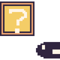 Pixel art Bloc mystère Mario et Bill Balle mini, grille 40 × 40