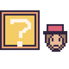 Pixel art Bloc mystère Mario et Diddy Kong mini, grille 40 × 40