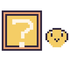 Pixel art Bloc mystère Mario et Koopa mini, grille 40 × 40