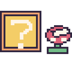 Pixel art Bloc mystère Mario et Plante Piranha mini, grille 40 × 40