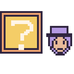 Pixel art Bloc mystère Mario et Waluigi mini, grille 40 × 40