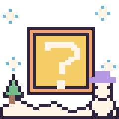 Pixel art Bloc mystère Mario en hiver, grille 40 × 40