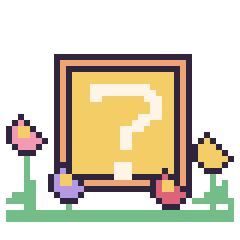 Pixel art Bloc mystère Mario dans le jardin, grille 40 × 40