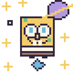 Pixel art Bob l'Éponge dans l’espace, grille 40 × 40