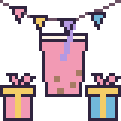Pixel art Boba pour un anniversaire, grille 40 × 40
