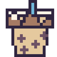 Pixel art Boba au chocolat, grille 20 × 20