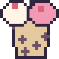 Pixel art Boba double garniture, grille 20 × 20