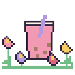 Pixel art Boba dans le jardin, grille 40 × 40