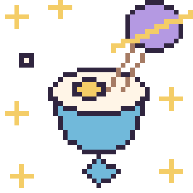 Modèle de pixel art Bol de ramen dans l’espace sur une grille de 40 par 40 cases