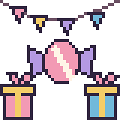 Pixel art Bonbon pour un anniversaire, grille 40 × 40