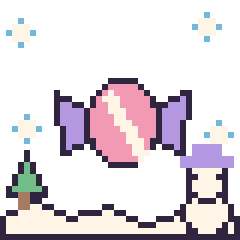 Pixel art Bonbon en hiver, grille 40 × 40