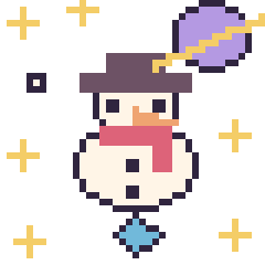 Pixel art Bonhomme de neige dans l’espace, grille 40 × 40