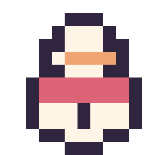 Modèle de pixel art Bonhomme de neige simple 12 × 12 sur une grille de 12 par 12 cases
