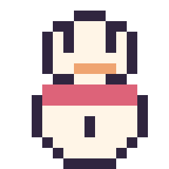 Pixel art Bonhomme de neige simple 16 × 16, grille 16 × 16