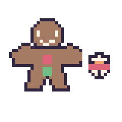 Pixel art Bonhomme en pain d'épices et Bonhomme de neige simple 10 × 10, grille 40 × 40