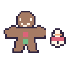 Pixel art Bonhomme en pain d'épices et Bonhomme de neige simple 12 × 12, grille 40 × 40