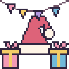 Pixel art Bonnet de Noël pour un anniversaire, grille 40 × 40