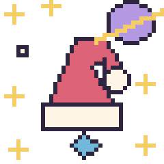 Pixel art Bonnet de Noël dans l’espace, grille 40 × 40