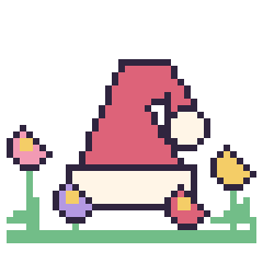 Pixel art Bonnet de Noël dans le jardin, grille 40 × 40